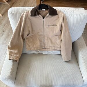 Zara Tan Jacket with Brown Collar